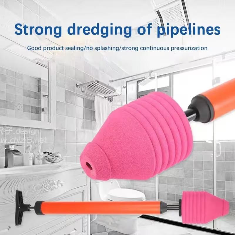 Heavy-Duty Air Pressure Toilet Drain Cleaner, Designed to Unclog Pipes, Featuring a Toilet Suction Cup And Effective for Sinks And Showers, with an Ergonomic Handle for Ease of Use Heavy-Duty Air Pressure Toilet Drain Cleaner, Designed to Unclog Pipes, Featuring a Toilet Suction Cup And Effective for Sinks And Showers, with an Ergonomic Handle for Ease of Use