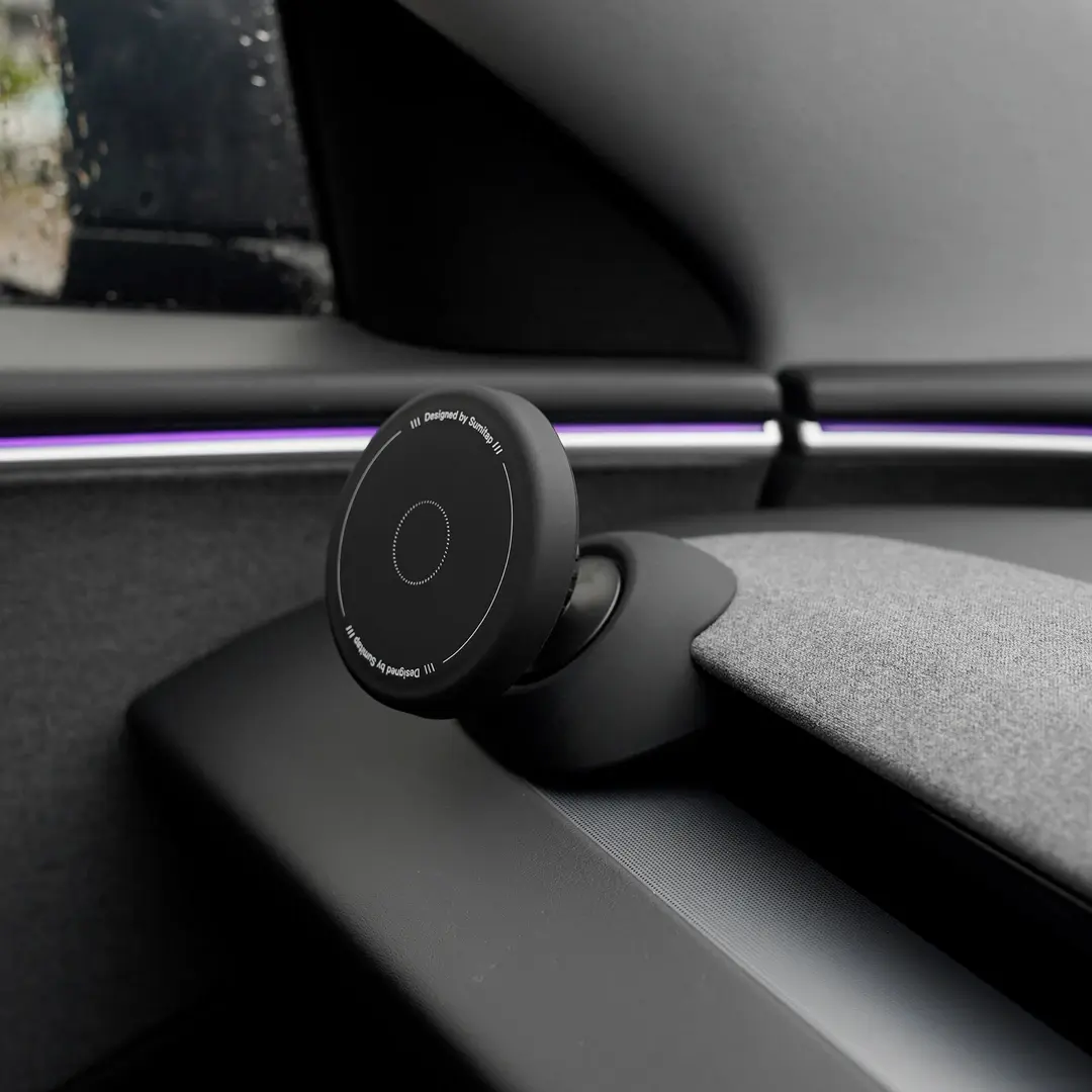 Magnetic Phone Mount for Tesla Model 3 24-25 / Model Y 25- 26 (Juniper & Highland ) Premium Adjustable Car Phone Holder with Anti-Slip Silicone Base
