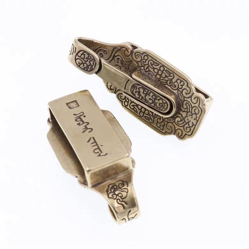 Brass Belt Keychain Buckle with Clip | Pure Brass Waist Accessory, Vintage Durable, Ideal for Father'S Day Gift or Birthday Present