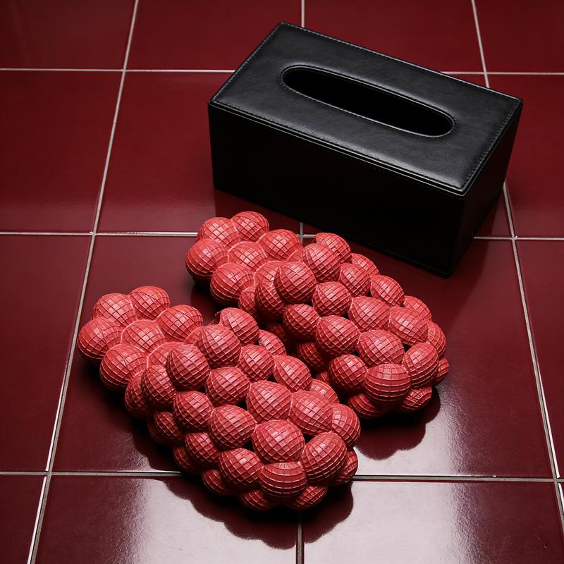 Lumubby Unisex Bubble Slide Summer "Poop Feeling" Grape Slippers Trendy EVA Anti Slip Home Massage Foot Soles for Bathing in the Shower Unisex Orange 3D Bubble Look Cloud like Comfort Footwear Women Shoe Soft