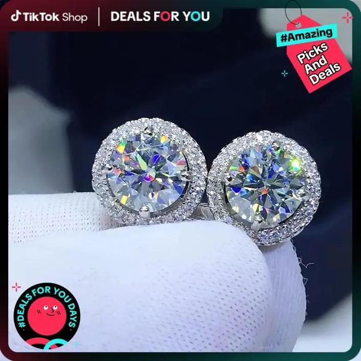 2026 New S925 Silver Premium Moissanite-Style CZ Stud Earrings (0.3ct-2ct, 8.0mm), Classic Round Multi-Size Pretty Studs with Bold Shine, Minimalist Accessories for Women & Men, Ideal Mother's Day Daily Gift, Jewelry