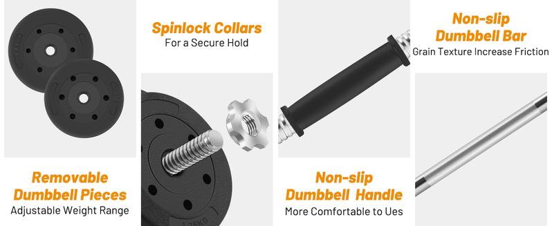 66LB 2 In 1 Adjustable Dumbbell Set,with Straight，Can be Used as a barbell， Weightlifting Dumbbells are Suitable For Strength Training, Body Shaping, and Home Fitness Equipment