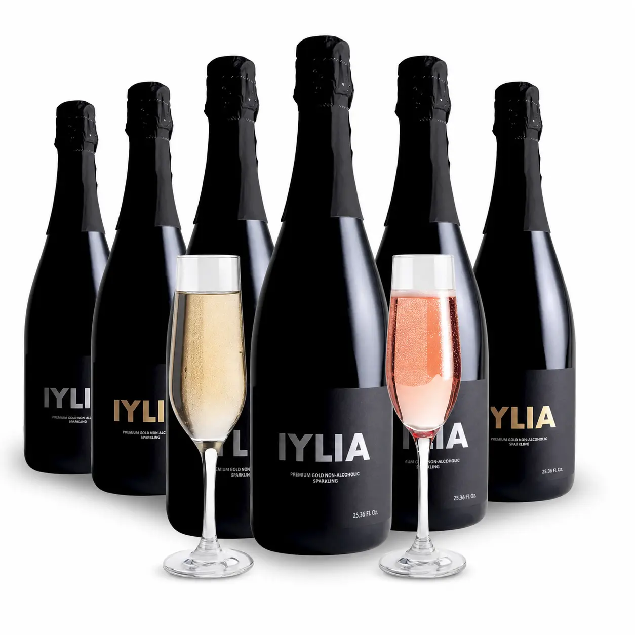 Premium Non-Alcoholic Sparkling Rose & Gold Grape-Based Beverage (750ml) 6 Pack/MIX - Clean, Luxurious, Ideal for Celebrations, Best Chill Served Sparkling Drink
