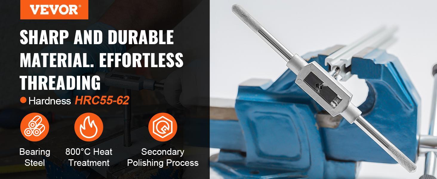 VEVOR Tap and Die Set, 110-Piece Include Metric Size M2 to M18, Bearing Steel Taps and Dies, Essential Threading Tool for Cutting External Internal Threads, with Complete Accessories and Storage Case VEVOR Tap and Die Set, 110-Piece Include Metric Size M2 to M18, Bearing Steel Taps and Dies, Essential Threading Tool for Cutting External Internal Threads, with Complete Accessories and Storage Case