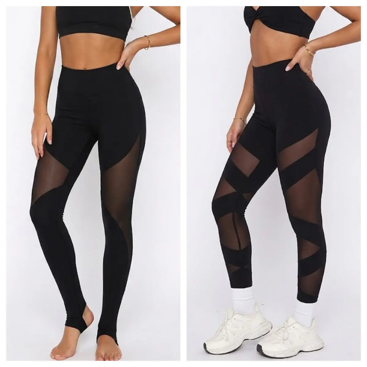 Women's Buttery Soft High-Waisted Stirrup Leggings - Mesh Cutouts, Tummy Control, Squat-Proof, Quick-Dry Activewear for Gym, Yoga