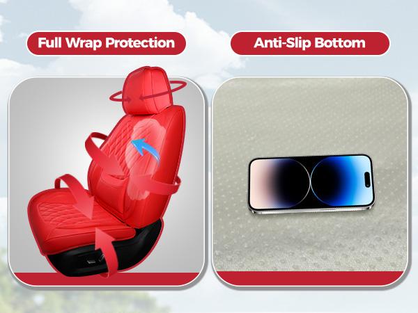 【FREESOO】Luxury Car Seat Covers Nappa Leatherette Waterproof Breathable Porous Foam Ergonomic Lumbar Support for Trucks SUVs Sedans | F35