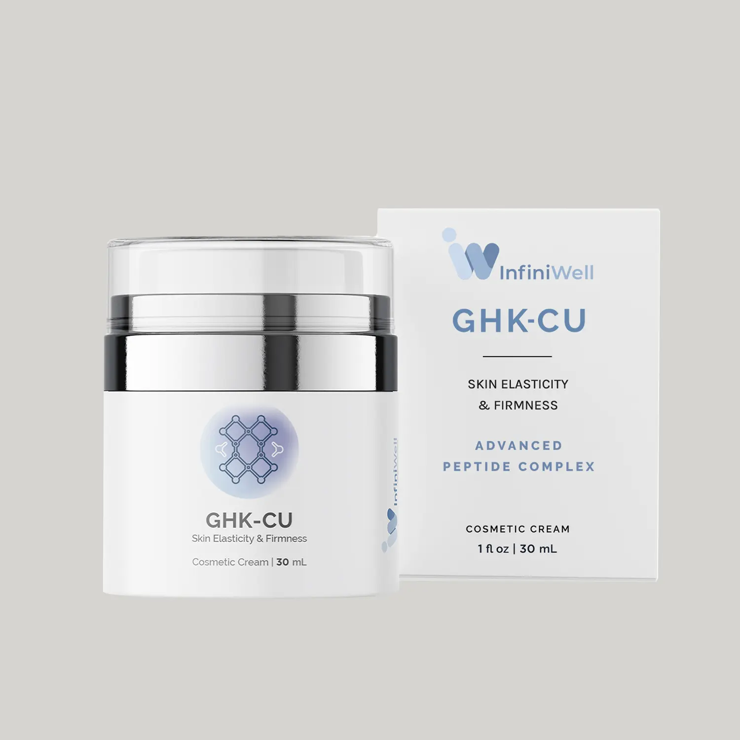 ghk-cu elastin production InfiniWell GHK-CU Peptide Serum - Anti Aging Serum for Face, with Copper Peptide Complex - Visibly Smooth Fine Lines & Encourage Healthy Skin Hydration - Promote Collagen & Elastin Production