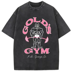 Oversize Acid Wash Vintage GOLD'S GYM T-Shirt, Heavyweight Cotton Streetwear graphic vintage tees Menswear Crewneck Tshirt