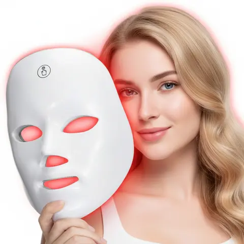 7-Color LED Facial Beauty Instrument - Wireless Rechargeable Battery Facial Tool for Home Face/Neck Anti-Aging, All Skin Types Daily Care, Ideal Gift for Women