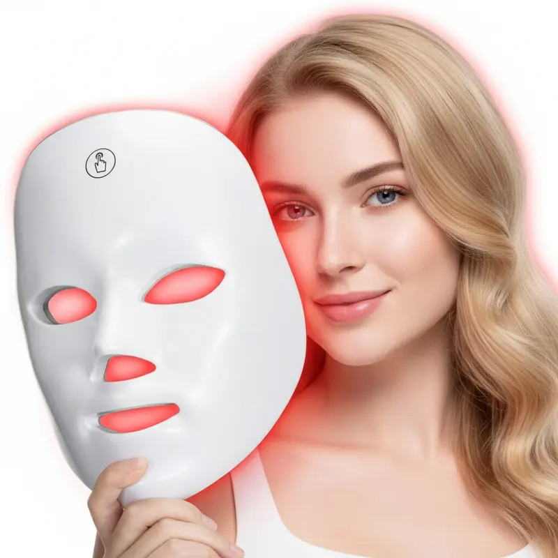 7-Color LED Facial Beauty Instrument - Wireless Rechargeable Battery Facial Tool for Home Face/Neck Anti-Aging, All Skin Types Daily Care, Ideal Gift for Women