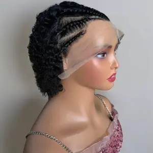 13x4 Lace Front Wigs Water Curly Wig Transparent Lace Frontal Wig Pre Braided Glueless Curly Wig Work or Daily Use Water Curly Wig