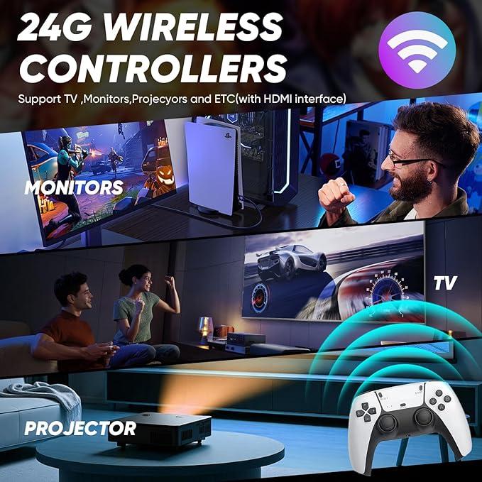 40000+ Classic Games 2026 All-New M15 Retro Gaming Stick Pro 128GB 4K Game Console 23 Emulators Dual 2.4G Wireless Controllers Plug and Play Portable for TV Monitor Projector