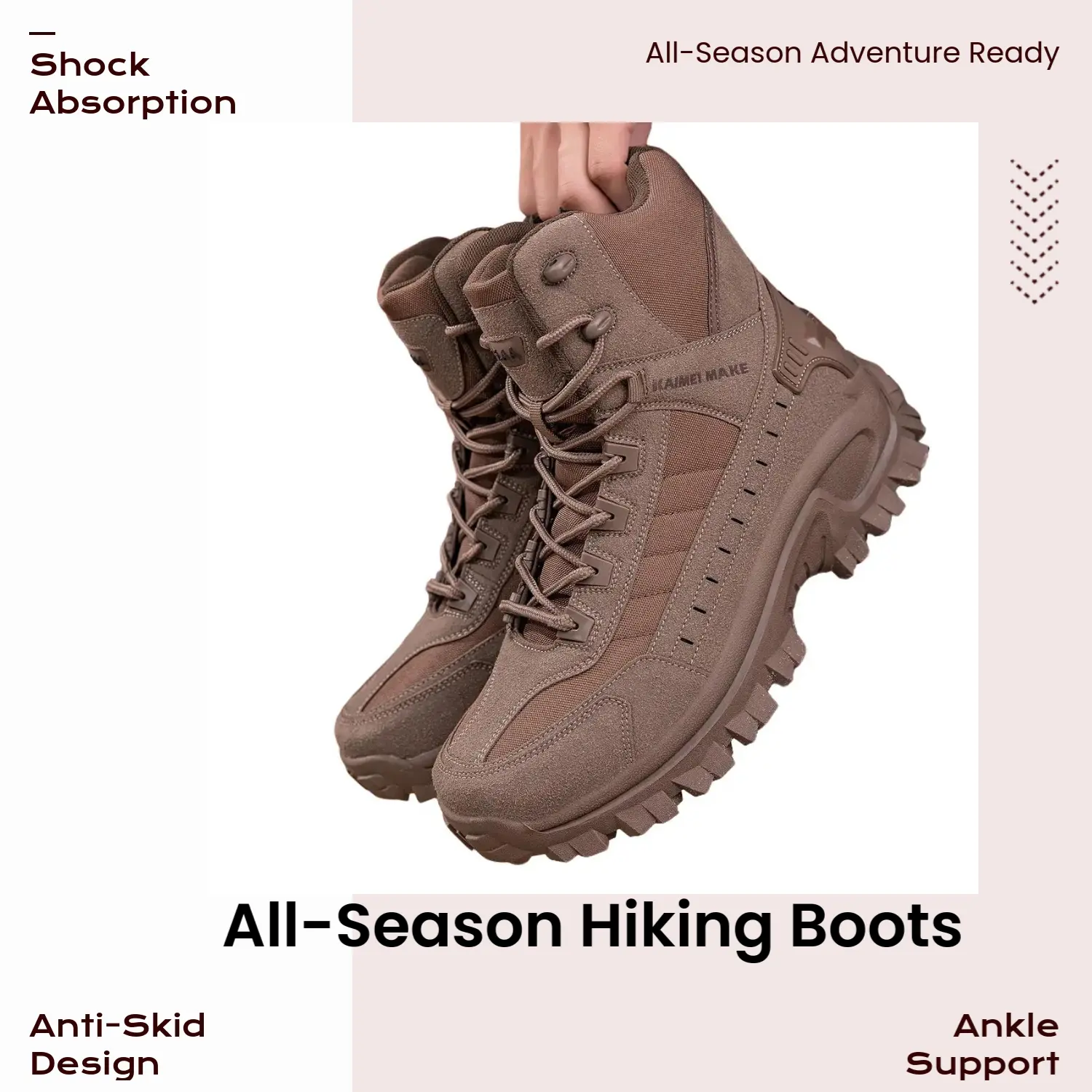 5.AA Couple's Style All-Season All-Terrain High-Top Round Toe Lightweight Breathable Non-Slip Outdoor Sports Shoes, Suitable for Hikinekking, Work, Tactical Activities, Fashionable Outdoor Shoes, Hiking Shoes, Hiking Boots, Jungle Use