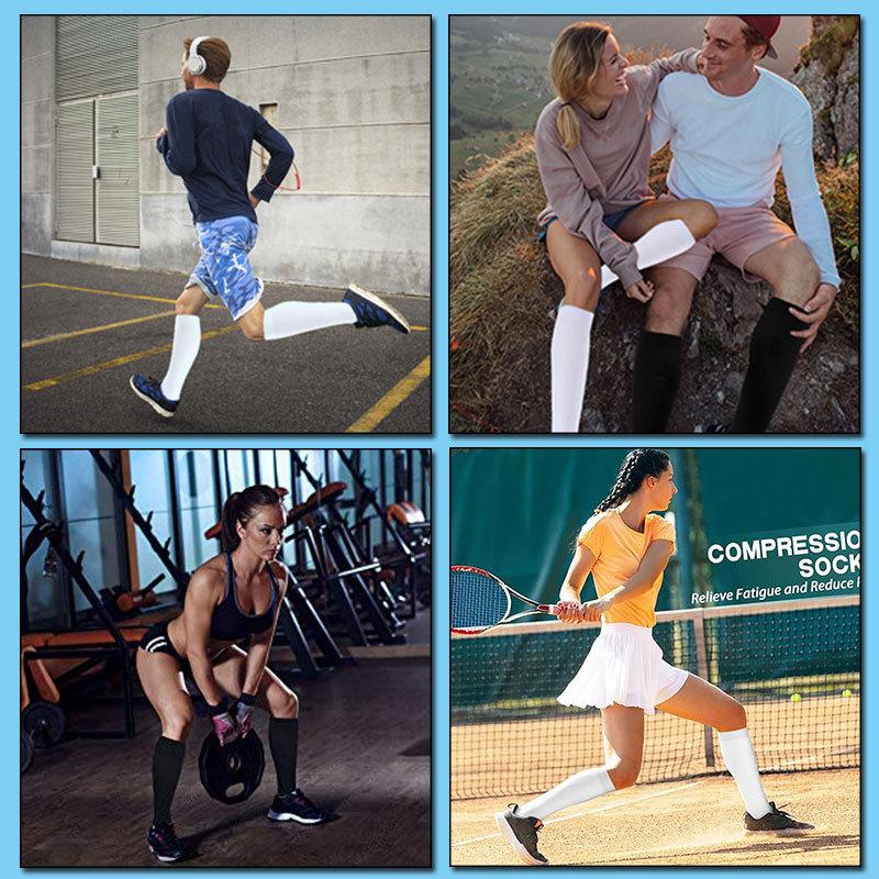 Compression Socks for Women & Men 3 Pairs Circulation 15-20 mmHg  Best Support for Athletic Running Cycling