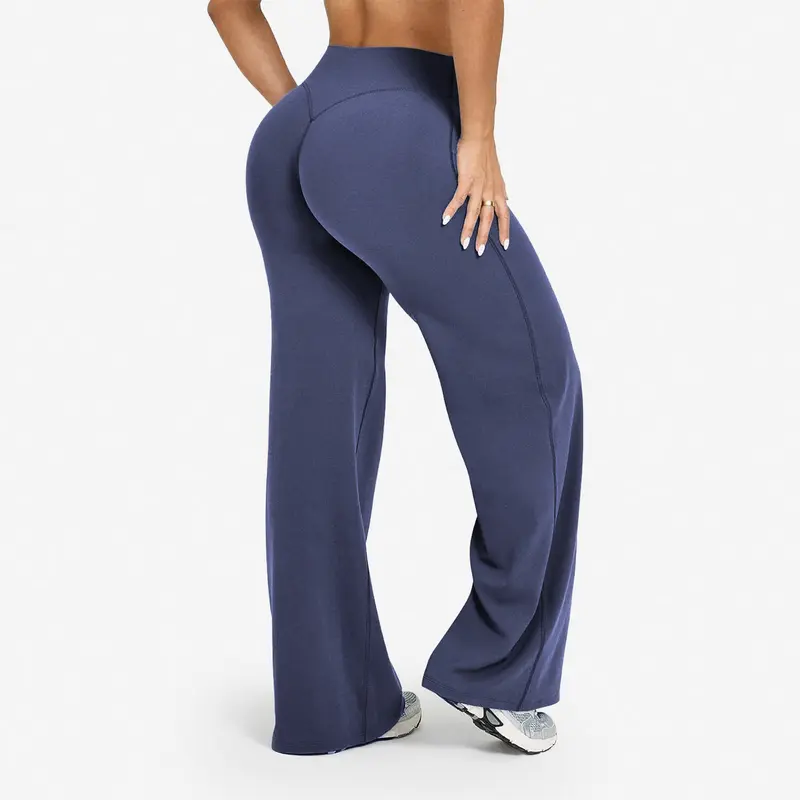High-Waisted Wide Leg Workout Pants | Flattering Stretch Athleisure Pants for Women