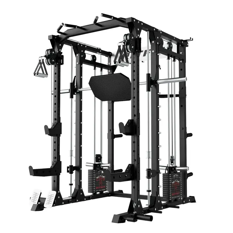 Black rack with weight stack set