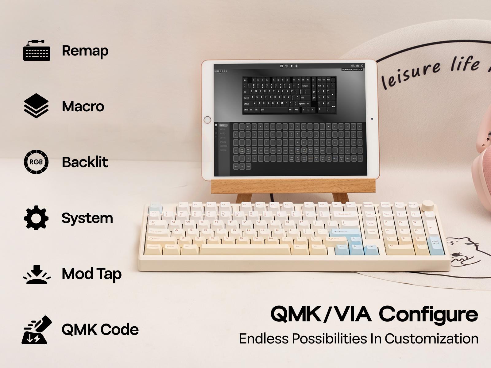 EPOMAKER Galaxy100 Lite Gasket Wireless Mechanical Gaming QMK/VIA Keyboard with Numpad 1800 Aluminum Tri-Mode USB-C/BT5.0/2.4Ghz South-facing RGB BacklitHot Swappable Custom keyboards for gaming creamy keyboard TikTokShopSpringGlowUp