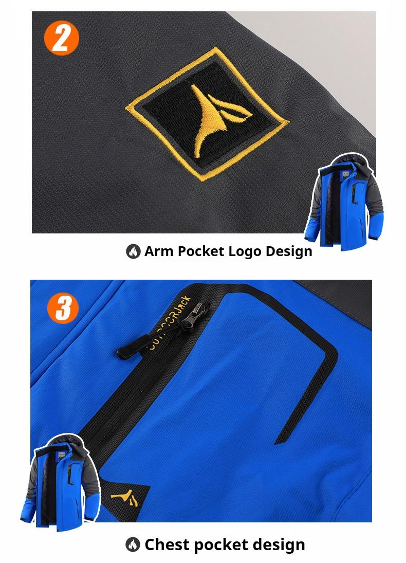 Men's Warm Fleece Outdoor Mountain Hooded Winter Jacket Windproof & Warm Fleece Lined Regular Fit Casual Long Sleeve Front Zipper Coat with Pockets Suitable for Autumn and Winter