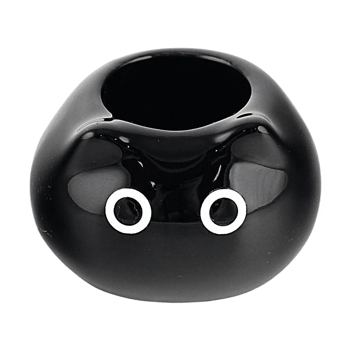 Minimalist Black Ceramic Toothbrush Holder Single Hole - Sleek Bathroom Organizer for 1 Toothbrush - Compact 5x8cm