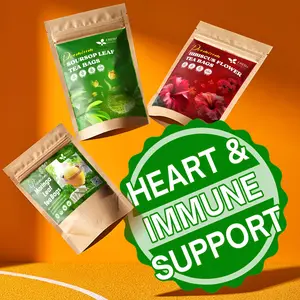 【FreshDrinkUS】 Heart & Immune Support Trio, Soursop Graviola Leaf, Hibiscus Flower & Moringa Leaf Herbal Tea Bags, 100% Natural & Pure Leaves and Flowers, No Sugar, No Caffeine, No Gluten, Vegan – Herbal Beverage