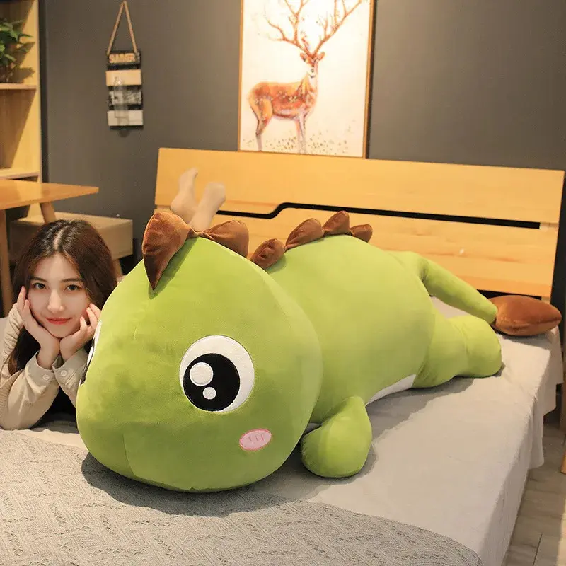60cm Giant Durable Soft Fluffy Stuffed Dinosaur Doll - Elastic Fabric Stuffed Animal, Huggable Sleeping Companion, Kawaii Decor, 3-4 Years Kids Birthday Gift, Stuffed Animals