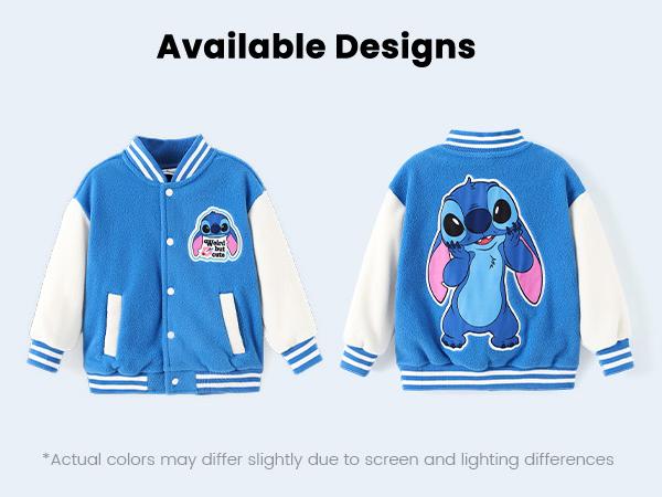 Disney Minnie Mickey Stitch Princess Frozen Elsa Marvel Jacket Lightweight Coat Button-Up Color Block Sweatshirt for Kids 2-14 Years
