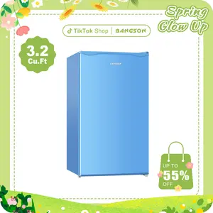 BANGSON 3.2 Cu.Ft Mini Fridge with Freezer, Compact & Energy-Efficient Single Door Small Refrigerator, 5-Level Adjustable Thermostat, for Dorm/Apartment/Office/Kitchen