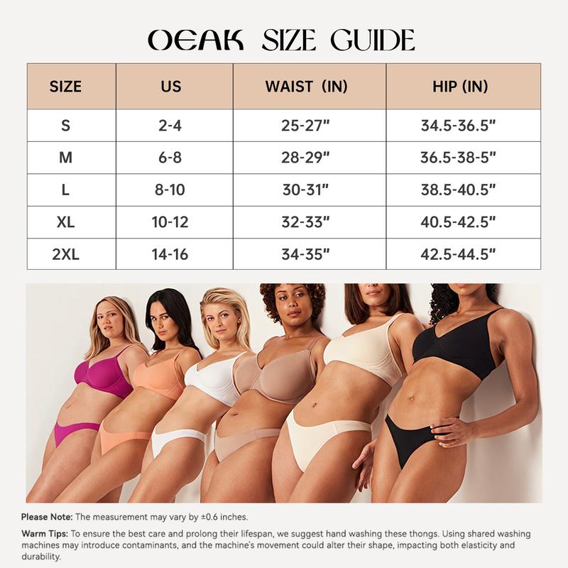 OEAK 3PCS Camel Toe Cover Thongs for Women G-String Seamless Solid Color Comfortable Underwear Womenswear Everyday Panties