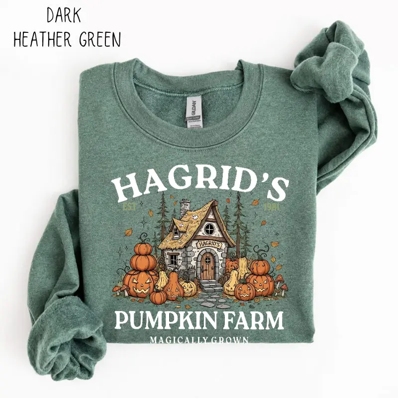 Hagrid's Pumpkin Patch Sweatshirt, Wizard Halloween Sweatshirt, Cozy Fall Pumpkin Farm Graphic, Spooky Season Gift