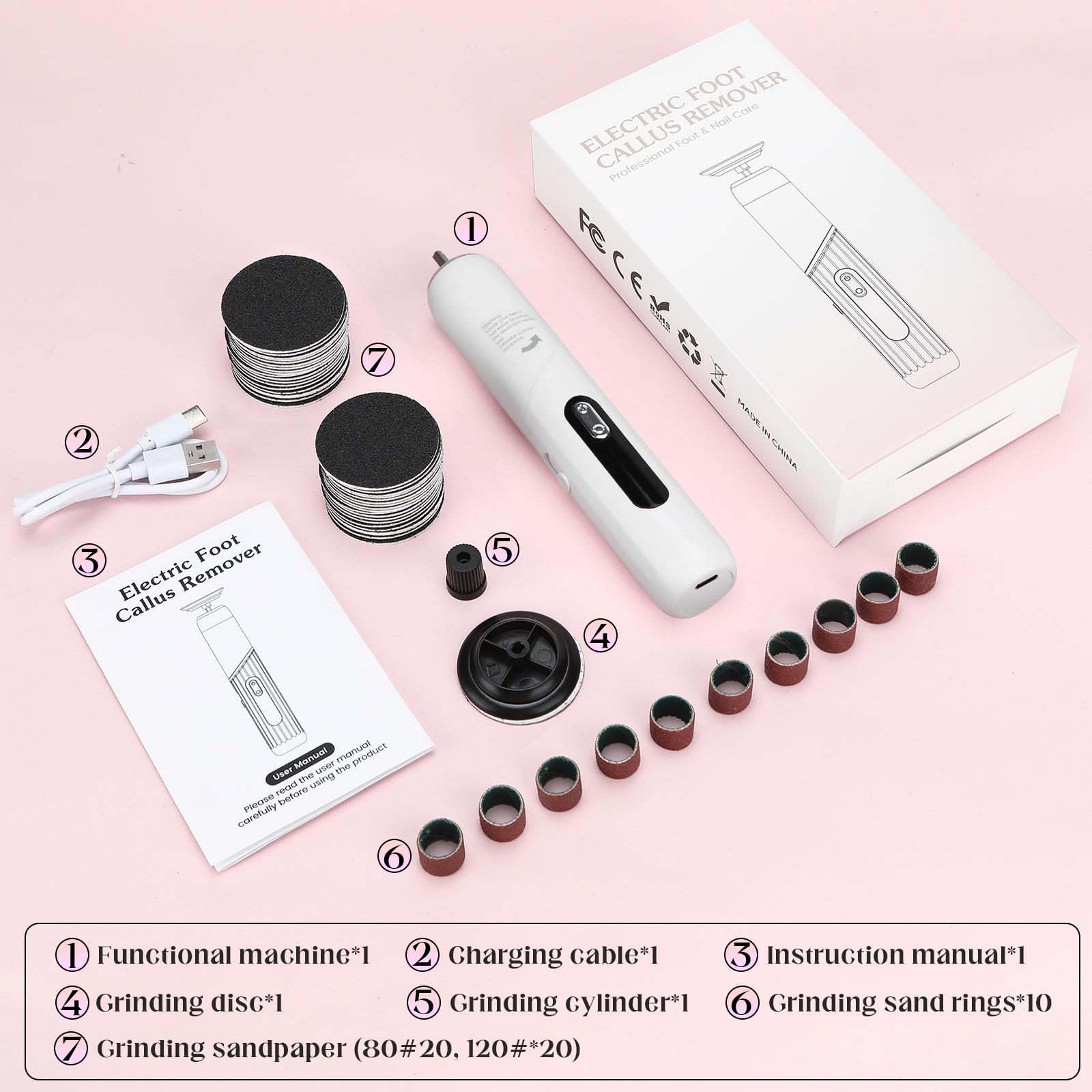 Variable Speed Foldable Electric Foot File - Automatic Callus Remover for Dead Skin on Feet, Rechargeable Pedicure Tool for Smooth Heels