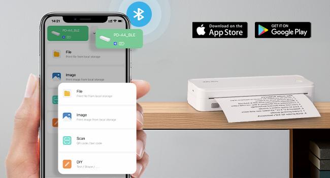 JADENS Portable Printers Wireless for Travel, Support 8.5" X 11" US Letter, Bluetooth Thermal Printer Inkless Mobile Printer for Office Home