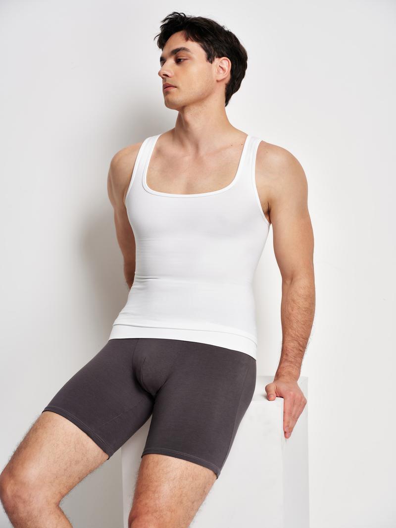 Nebility Men’s Lightweight Shapewear Sports Vest – 3D Seamless Compression Tank, Comfortable, Breathable & Odor-Resistant for All-Day Wear