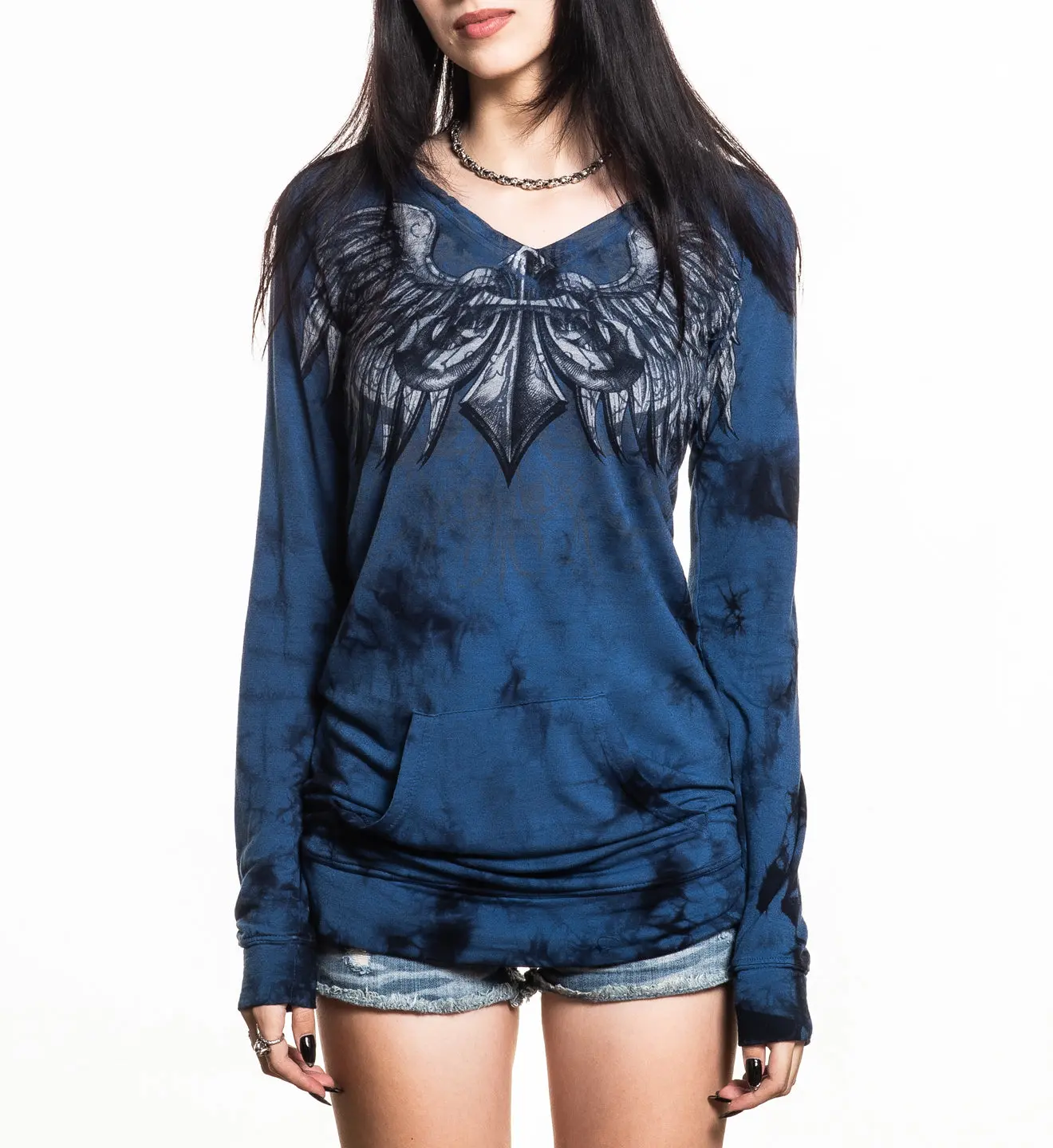 Affliction Women's  Hoodie Blade Killer V-neck