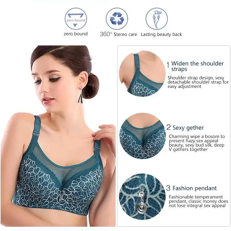 Thin Cup Push Up Bra Mesh Lace Bras For Women Plus Size Underwear Brassiere Elegant Pattern Lingerie