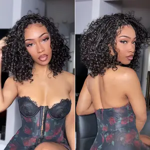 Frodio Veralux™ 13x6 HD Lace Wig Glueless Wear & Go 12” Boho Braids Water Wave Pre-Cut Lace Wig – Premium Fiber, Beginner Friendly Valentine's Day