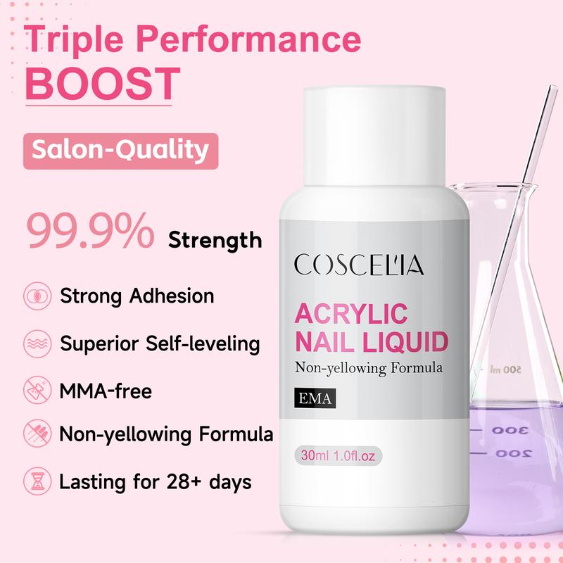 COSCELIA Acrylic Nail Kit for Beginners with Everything Professional Acrylic Powder Drill UV Light Glitter Decoration Set Complete Nail Art Kit for Home Salon Design Youth Friendly