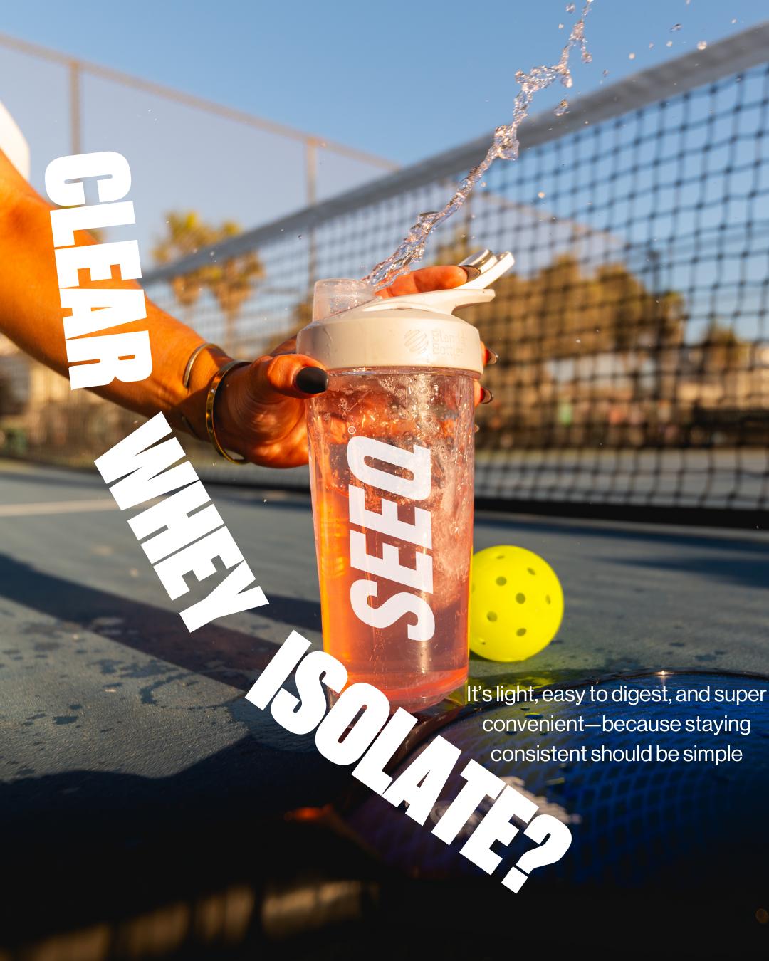 SEEQ Clear Protein Powder - 22g Whey Isolate - Zero Sugar & Lactose - Allergen Friendly - Bone Health - Post Workout Recovery - Fitness Endurance Supplement - Dietary