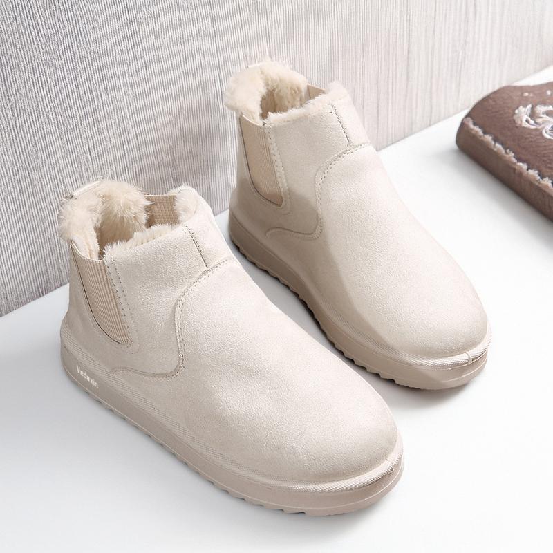 Women's Thick Soled Winter Snow Boots With Plush Lining & Anti-Slip Outsole Casual Ankle Boots