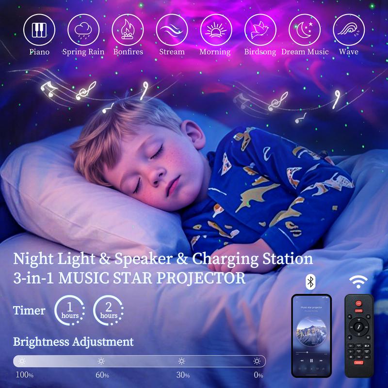 Queen LED Bed Frame with Storage Drawers, Full Size Upholstered Platform Beds with Galaxy Star Projector Charging Station Speaker, King Aurora Bedframe with 2-Tier Storage Headboard, Twin Bed, Noise-Free, PU Leather White Black, Velvet Gray Pink