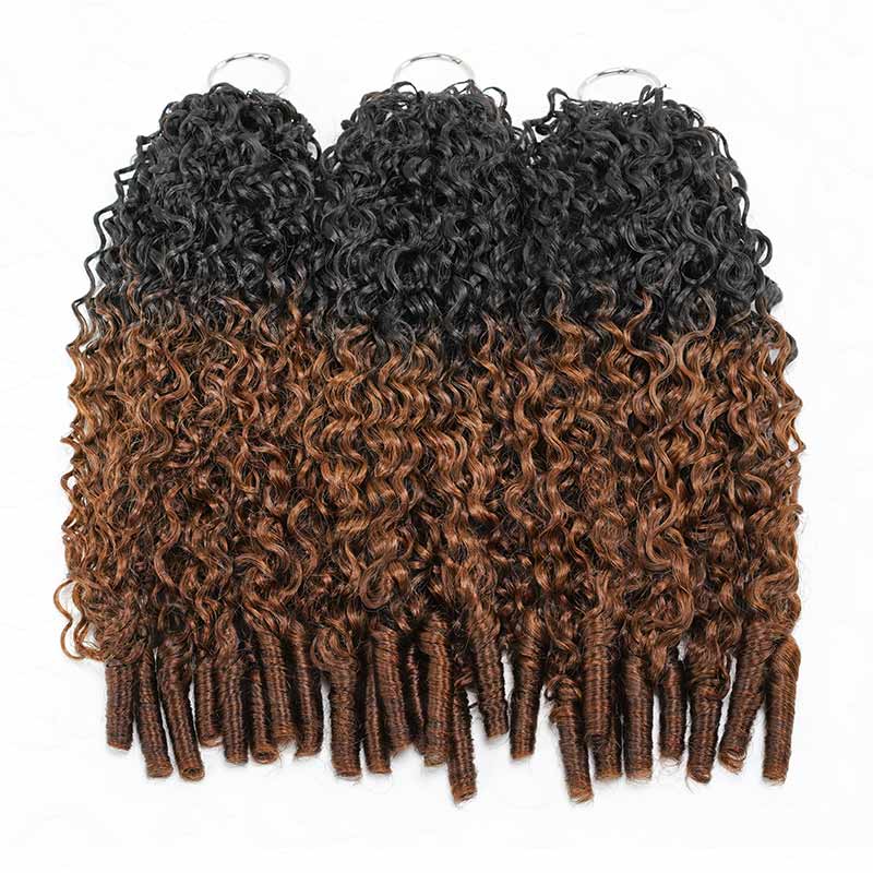 QVR  #P4/27 Burmese Curly Feather Crochet Hair Highlight Seamless  Machine Made Human Hair Miracle Knots Boho Braids