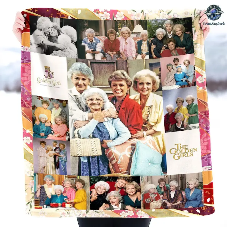 The Golden Girls TV Series Fleece Blanket, Mink Sherpa Blanket, Golden Girl Blanket, Stay Golden Blanket, TV Series Mom Gift Blanket Couch Throw Home Party Holiday Decor Christmas and Halloween and Birthday