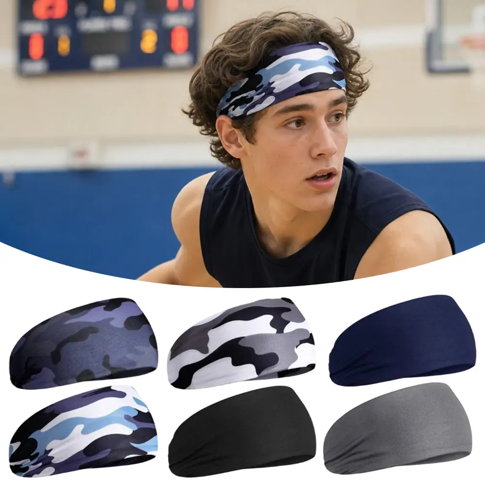 Set of 6 Wide Sweatbands for Men - Absorbent Workout Headbands Suitable for Sports, Running, Basketball, And Yoga - Flexible, Comfortable, Versatile Fitness Headbands（teenager） tiktokshopbacktoschool