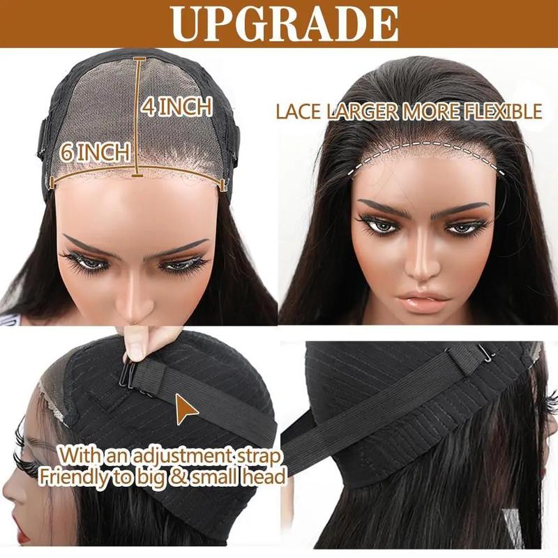 Bling Hair Glueless Pre-Cut Lace Wig 9x6 7x5 6x4 Real Human Hair Wigs Bone Straight 150% Density HD Transparent Pre Cut Lace Closure Wig Easy To Go No Glue