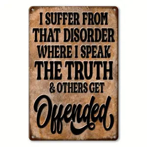 Vintage Iron Tin Sign Suffer From Honesty Frameless Waterproof Weatherproof Wall Art for Home Bar Cafe Garage Farmhouse Rustic Decorative Tinplate Sign