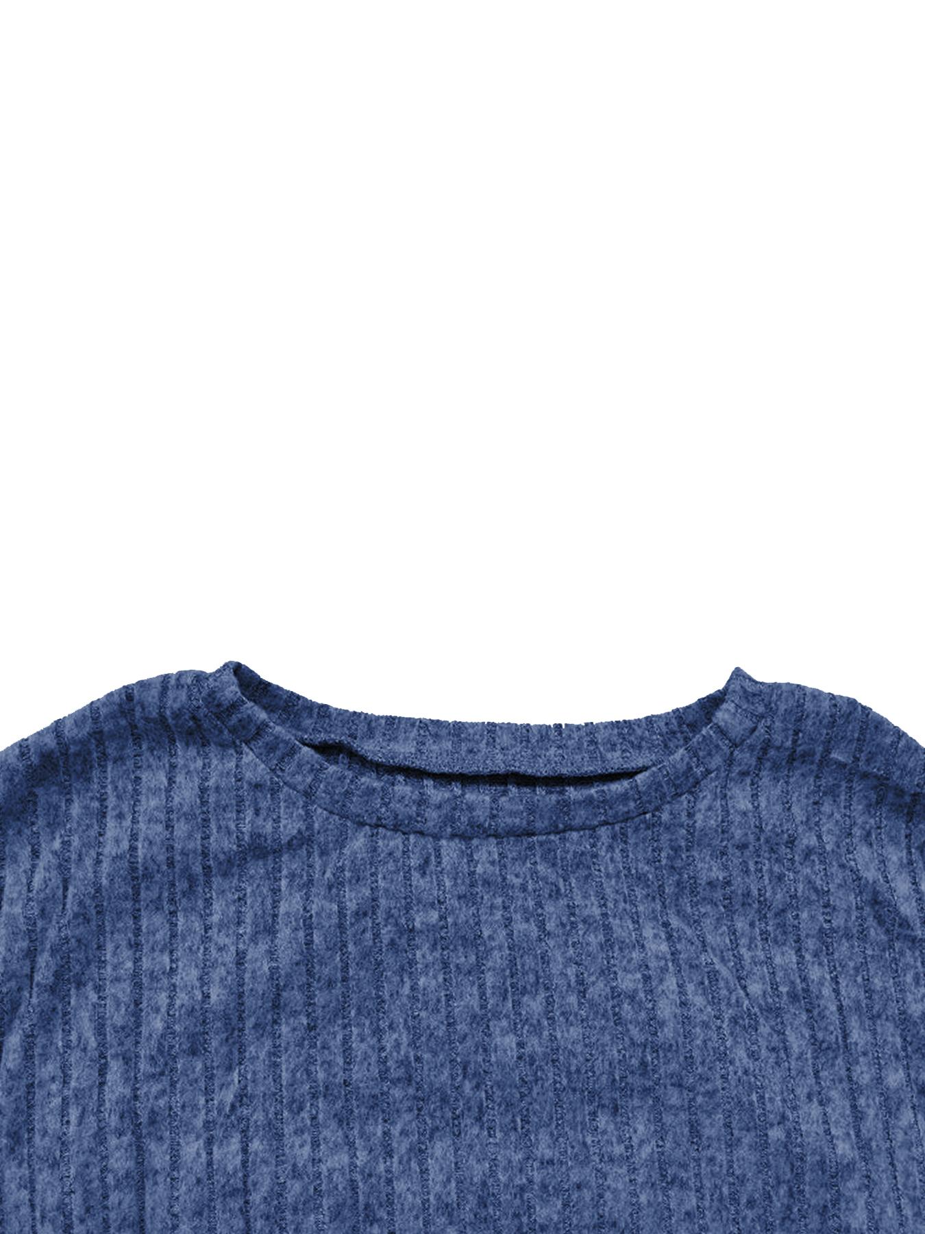 Women's Solid Shortsleeve Crewneck Ribbed Top & Wide Leg Pants Minimalist Casual Fitted Fashion Cozy Top & Trousers for Daily Outdoor Wear Ladies Clothes for Summer Womenswear Yoga Clothes Set Black Batwing Suits Suits