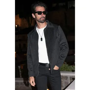 Rynix Bomber Jacket - Stylish Coat with Zipper Closure, Smooth Fabric, Original Outerwear for Men Casual Spandex Pockets Menswear Tops Beige