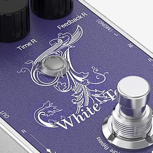 Donner Tape Delay Pedal,Stereo Delay Pedals for Electric Guitar,Analog Delay Pedal with Echo Effect, White Tape Guitar Pedal,True Bypass