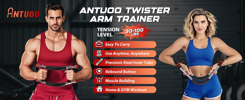 Arm Trainer,3 Level 60-100LBS Adjustable,Chest&Arm Workout Equipment for Men,Muscle&Strength Trainer,Portable Spring Resistance, Perfect Gift
