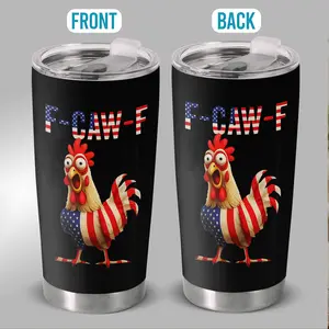 20oz - F-CAWF Chicken Coffee Tumbler For Adults Steel Reusable Tumbler Unique Humor Gift For Friends Coworkers Or Family Who Love Sarcasm