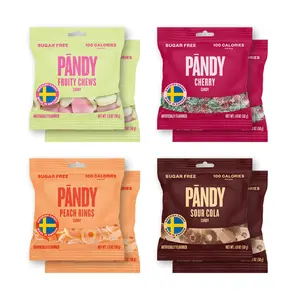 Pandy Swedish Candy Sugar Free Candy - Swedish Candy Mix 4 Flavors - Diet Candy Keto Gummy Low Calories Snacks - Healthy Foam Sweets Pack of 8 x 1.8oz